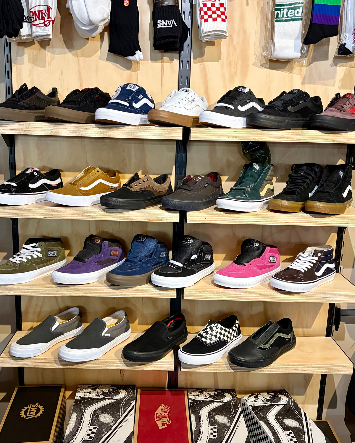 Vans shoe display in store