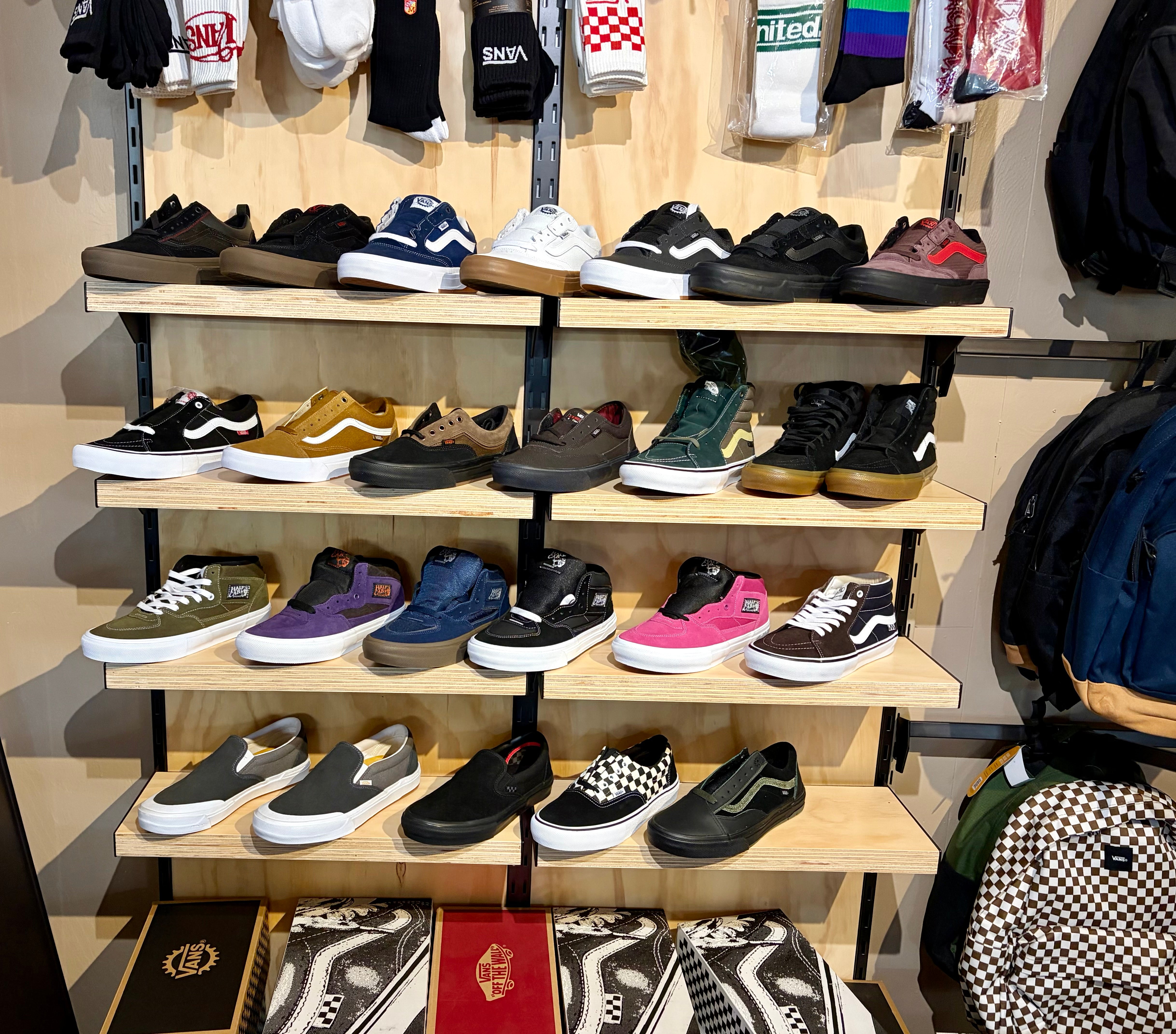 Vans shoe display in store